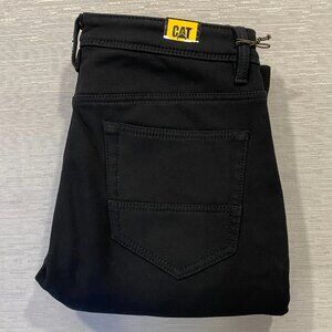 CAT Caterpillar Work Pants Mens 32 x 30 Black Canvas Fleece Lined Insulated